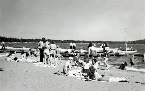 Beach at Shoreham, near Detroit Lakes, Minnesota, 1930s