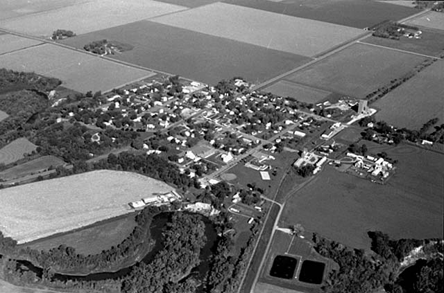 Aerial view, Vernon Center, Minnesota, 1977