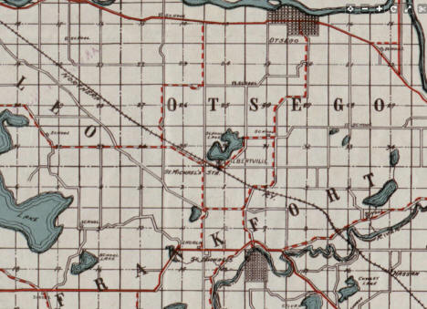 Wright County Map of the Albertville Minnesota area, 1920