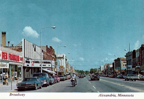 Street scene, Broadway Street, Alexandria, Minnesota, 1975