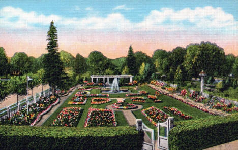 Formal Gardens at Noonans' Little O Heaven, Alexandria, Minnesota, 1940s