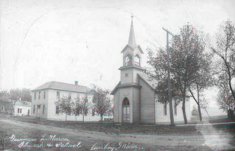 German Lutheran Church and School, Amboy, Minnesota, 1915