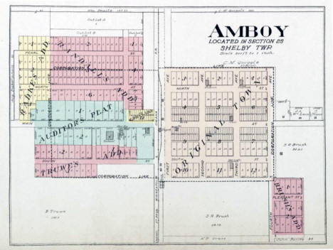 Plat Map of Amboy, Minnesota, 1914
