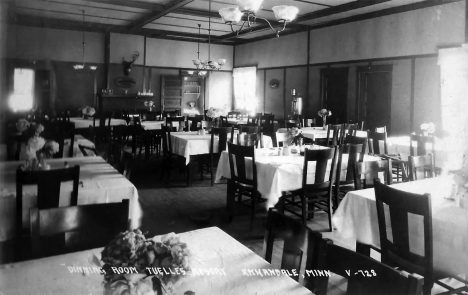 Dining room, Tuelle's Resort, Annandale, Minnesota, 1923
