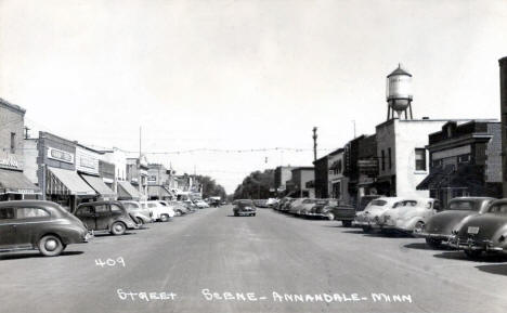 Street scene, Annandale, Minnesota, 1940s