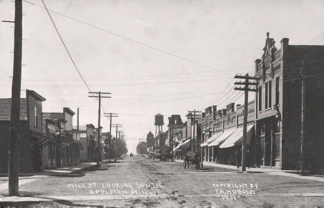 Mill Street looking south, Appleton Minnesota, 1911