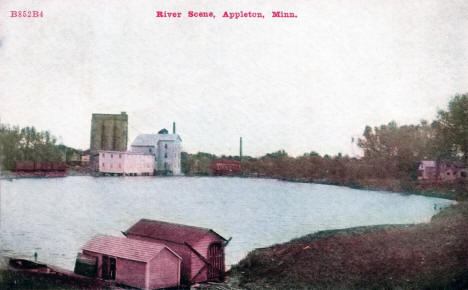 River scene, Appleton, Minnesota, 1909
