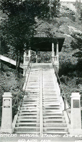 Citizens Memorial stairway at Barn Bluff, Red Wing Minnesota, 1929