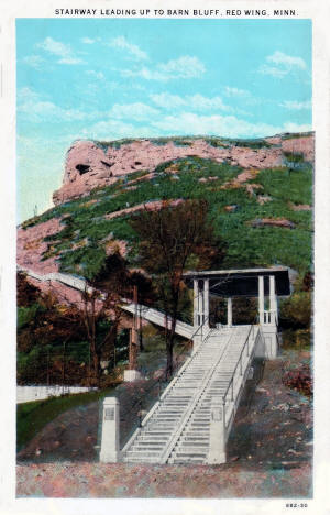 Stairway leading up to Barn Bluff, Red Wing Minnesota, 1934