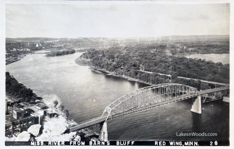 Mississippi River from Barns Bluff, Red Wing Minnesota, 1950s