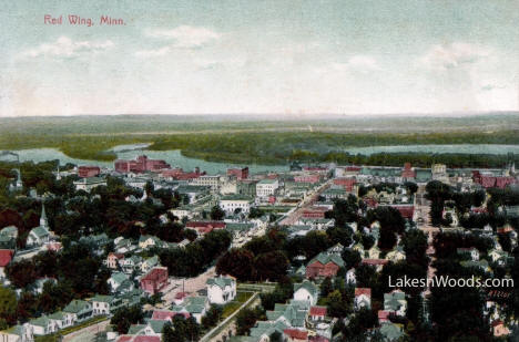 Birds-eye view, Red Wing Minnesota, 1908
