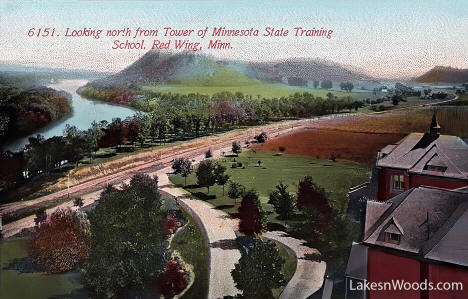 Looking north from the tower of Minnesota State Training School, Red Wing Minnesota, 1912
