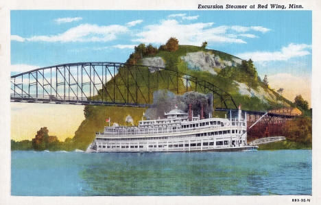 Excursion Steamer, Red Wing Minnesota, 1943