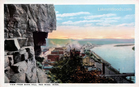 View from Barn Hill, Red Wing Minnesota, 1920s